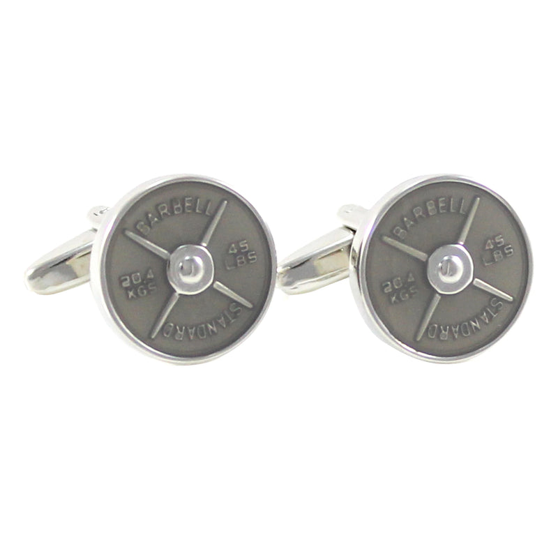 Novelty 45LBS Standard Barbell Cuff Links Father's Gift Birthday Wedding