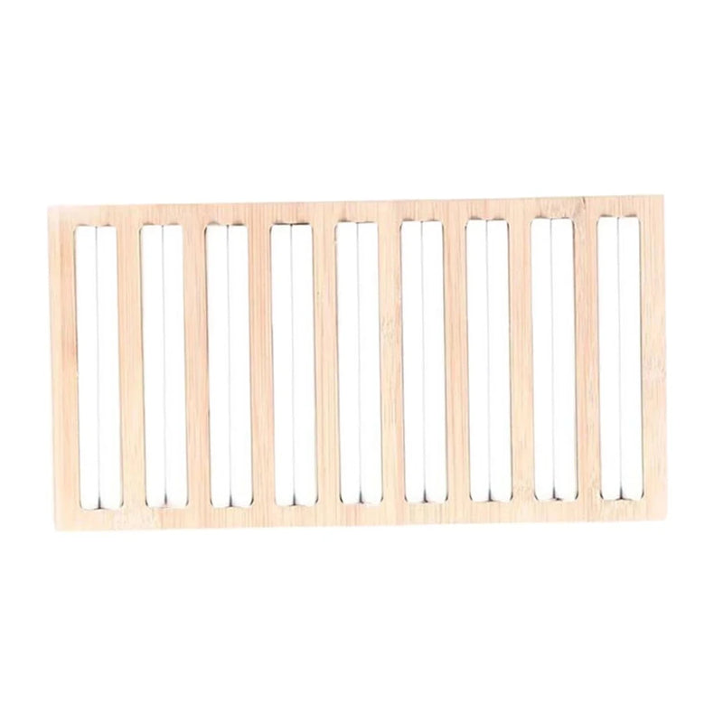 Bamboo Jewelry Display Stand 9 Lines Ring Organizer Tray