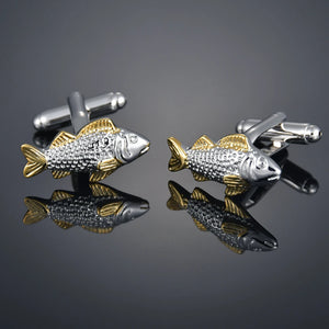 Fish Shaped Wedding Cufflinks Band High Cuff Links Jewelry Pin