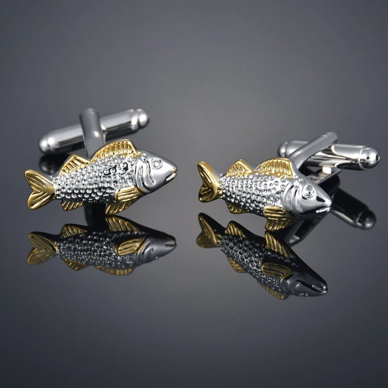Fish Shaped Wedding Cufflinks Band High Cuff Links Jewelry Pin