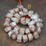 Clear Quartz Titanium Nugget Beads Mix Crystal Quartz Full Strand 20-25 mm