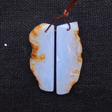 Nugget Lace Agate Earring Beads 27x10x4mm