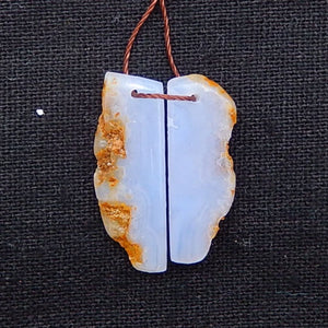 Nugget Lace Agate Earring Beads 27x10x4mm