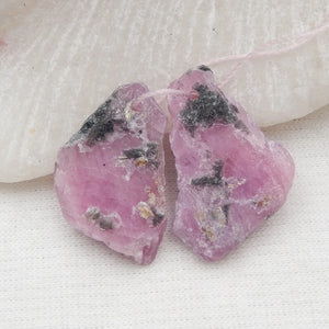 Nugget Gemstone Women Earring Beads 25x15x3mm