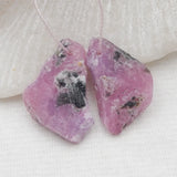 Nugget Gemstone Women Earring Beads 25x15x3mm