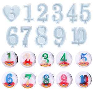Numbers Candle Mold Silicone Resin Molds Jewelry Tools