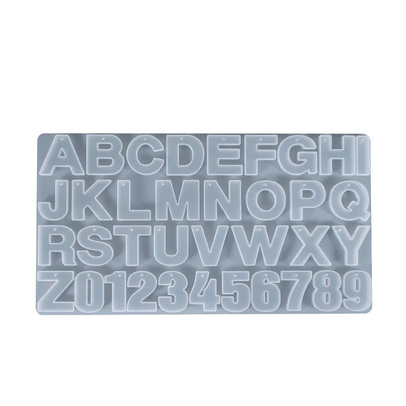 Hole Numbers & Letters Silicone Epoxy Mold for Jewelry Making