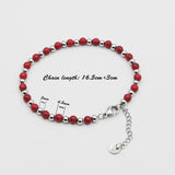 Chain Natural Stone Stainless Steel Pendant Beaded Lucky Bracelet Women Jewelry