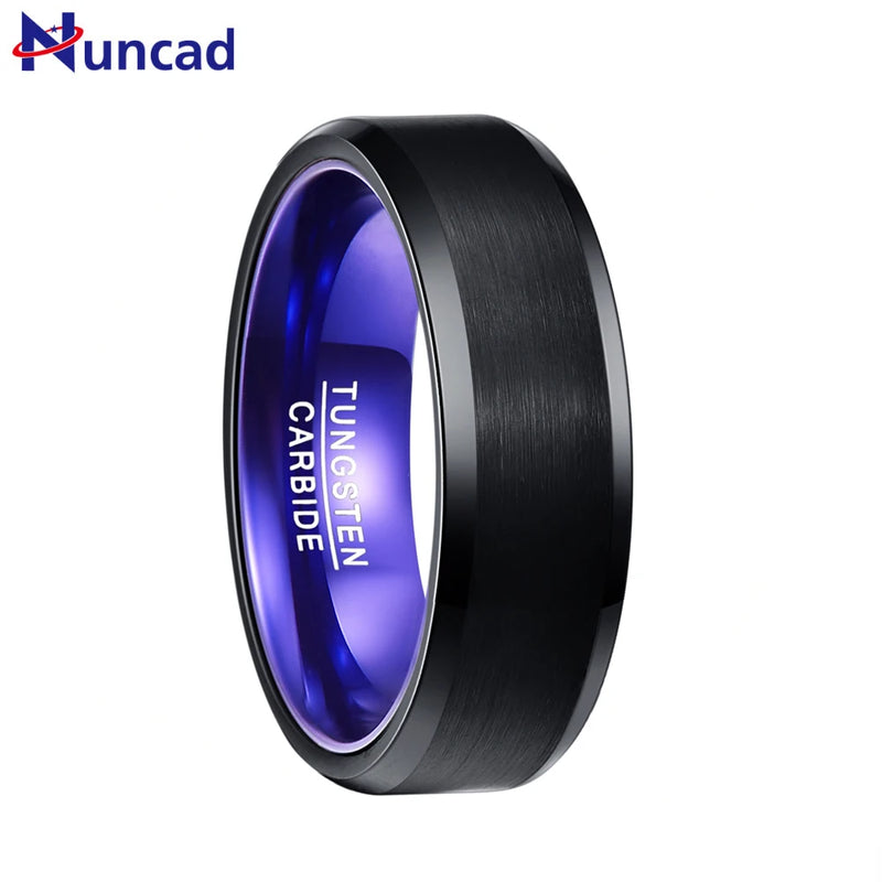 Nuncad 3.0MM Tungsten Carbide Men's Vintage Ring US Size 7-12