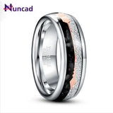 Nuncad Meteorite Agate Steel Tungsten Ring Men's Jewelry