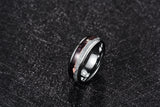 Nuncad 8mm Meteorite Agate Tungsten Steel Ring Men's Jewelry