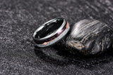 Nuncad 8mm Meteorite Agate Tungsten Steel Ring Men's Jewelry