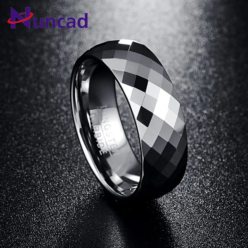 Nuncad Men's 7.5mm Domed Tungsten Carbide Wedding Band Ring Size 7-12
