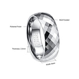 Nuncad Men's 7.5mm Domed Tungsten Carbide Wedding Band Ring Size 7-12