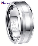 Nuncad Men's Tungsten Carbide Wedding Band Ring Beveled Edge Size 6-13