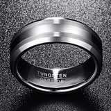 Nuncad Men's Tungsten Carbide Wedding Band Ring Beveled Edge Size 6-13
