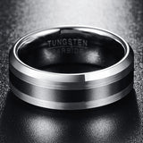 Nuncad Men's Tungsten Carbide Wedding Band Ring Beveled Edge Size 6-13