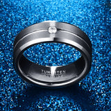 Nuncad Men's Tungsten Carbide CZ Wedding Band Rings Matte Finish