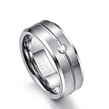 Nuncad Men's Tungsten Carbide CZ Wedding Band Rings Matte Finish
