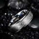 Nuncad Men's 8mm Brushed Tungsten Carbide Wedding Band Rings