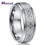 Nuncad Men's 8mm Brushed Tungsten Carbide Wedding Band Rings