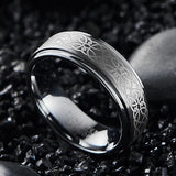 Nuncad Men's 8mm Brushed Tungsten Carbide Wedding Band Rings
