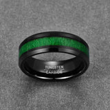 Nuncad Vintage Maple Tungsten Carbide Ring Green Line Wedding Jewelry