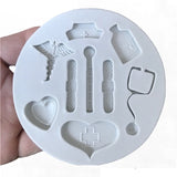 Nurse Theme Fondant Mold Stethoscope Pill Bottle Bandage - Medical Silicone Mold