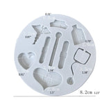 Nurse Theme Fondant Mold Stethoscope Pill Bottle Bandage - Medical Silicone Mold
