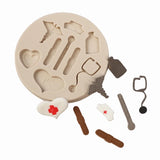 Nurse Theme Fondant Mold Stethoscope Pill Bottle Bandage - Medical Silicone Mold