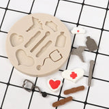 Nurse Theme Fondant Mold Stethoscope Pill Bottle Bandage - Medical Silicone Mold