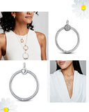 925 Silver O Pendant Charm for Necklace Chain DIY Silver Jewellery
