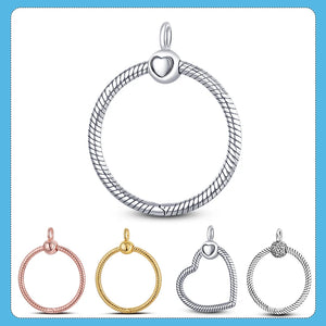 925 Silver O Pendant Charm for Necklace Chain DIY Silver Jewellery