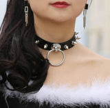 Spike Collar Harness Gothic Leather Chocker Necklace Punk Jewelry