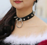 Spike Collar Harness Gothic Leather Chocker Necklace Punk Jewelry