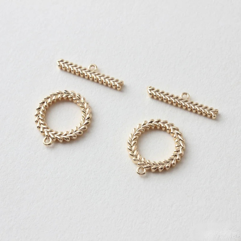 18K Gold-Plated Copper O-Shaped Chain Connector DIY Jewelry Accessory