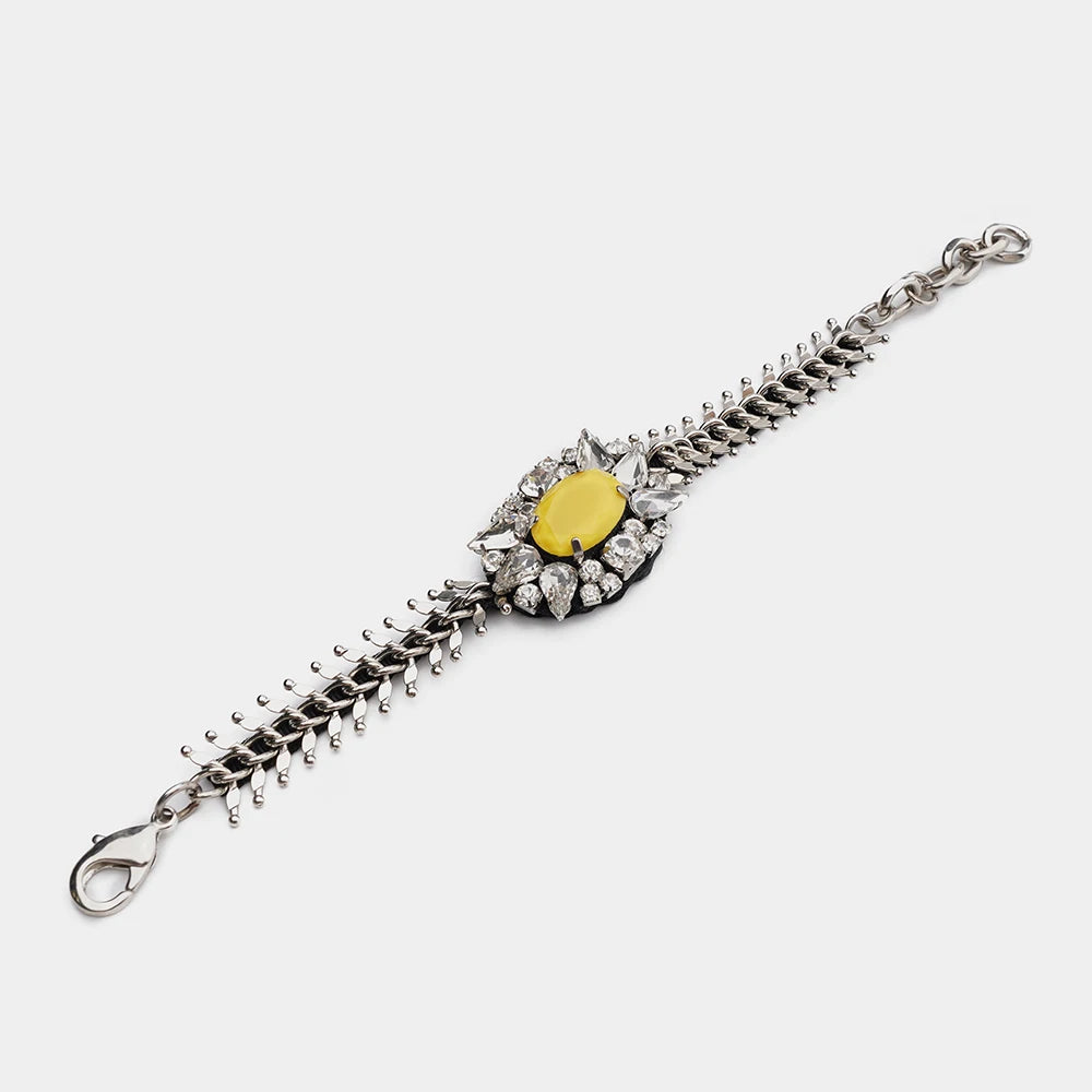 Bohemian Chain Bracelet Big Stone Vintage Charm Bangle Jewelry