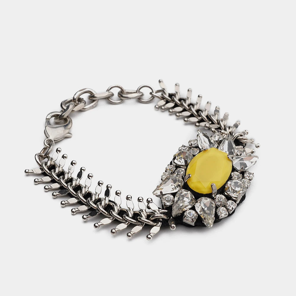 Bohemian Chain Bracelet Big Stone Vintage Charm Bangle Jewelry