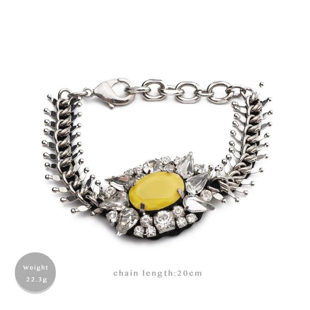 Bohemian Chain Bracelet Big Stone Vintage Charm Bangle Jewelry