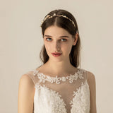 Wedding Bridal Headband Pearls Flowers Bridesmaid Hairwear Women Pageant