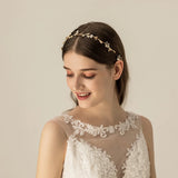 Wedding Bridal Headband Pearls Flowers Bridesmaid Hairwear Women Pageant