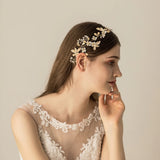 Wedding Bridal Headband Pearls Flowers Bridesmaid Hairwear Women Pageant