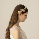 Wedding Bridal Headband Pearls Flowers Bridesmaid Hairwear Women Pageant