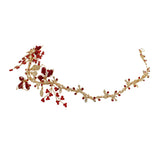 Red Crystal Leaves Bridal Headband for Women