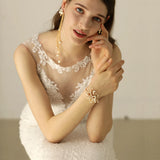 Bridal Wristband Pearls Brides Bridesmaid Pageant Chain Birthday