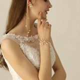 Bridal Wristband Pearls Brides Bridesmaid Pageant Chain Birthday