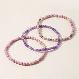 Natural Stone Bracelets Amethysts Rhodonite Beads Yoga Bangle