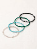 4PCS/Set Natural Stone Beads Bracelet for Men Women Yoga Jewelry
