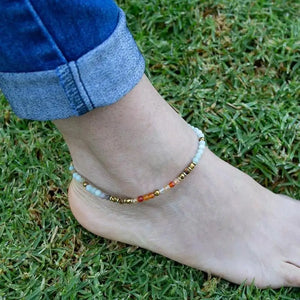 Natural Stone Healing Anklet Bead Elasticity Adjustable