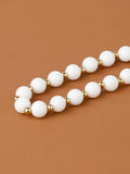 Porcelain Jaspers Stone Bracelets with Golden Beads